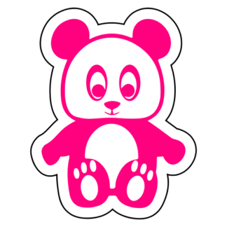 Hugging Panda Sticker (Hot Pink)